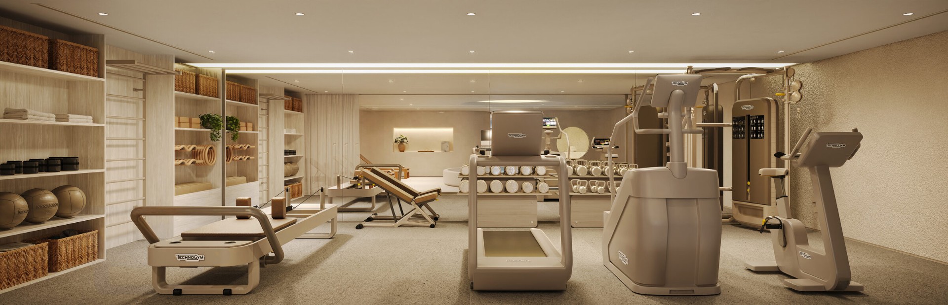 Academia equipada com Technogym